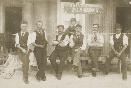 Sorrento Tramway Company employees, 1900. Photograph courtesy National Library of Australia