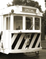 Scrubber 9W after rebuild at Preston Workshops. Photograph from the Melbourne Tram Museum collection.
